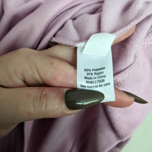 Nine West light purple pink yellow fleece crew neck sweatshirt size 2X - Picture 6 of 7